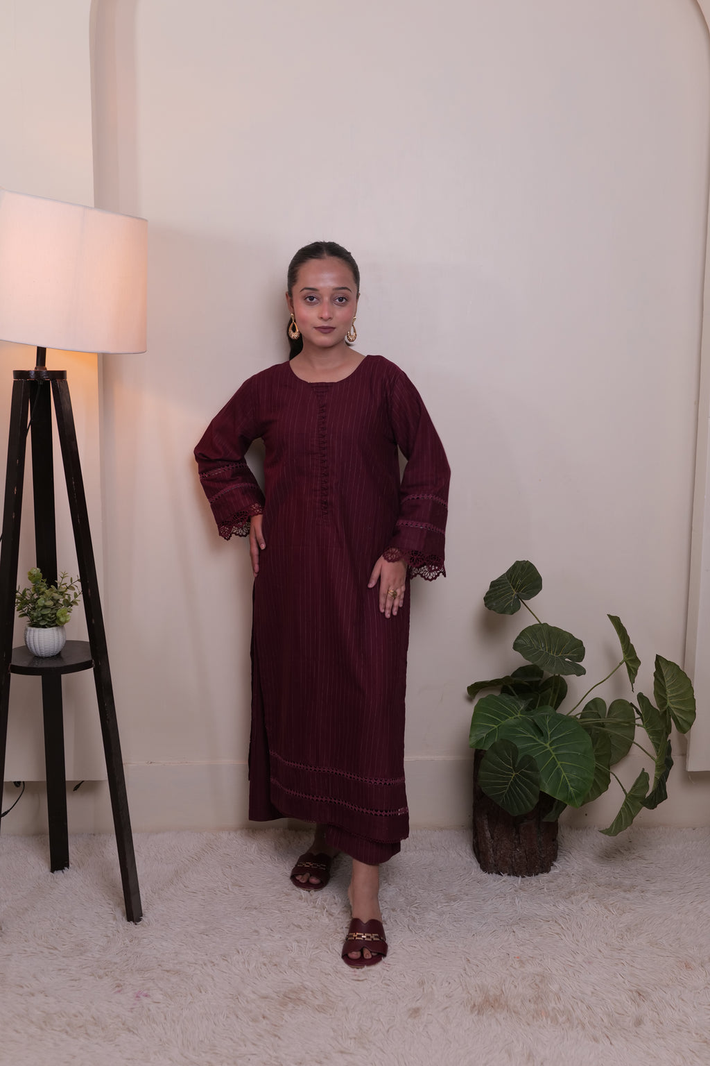 Maroon long lanth