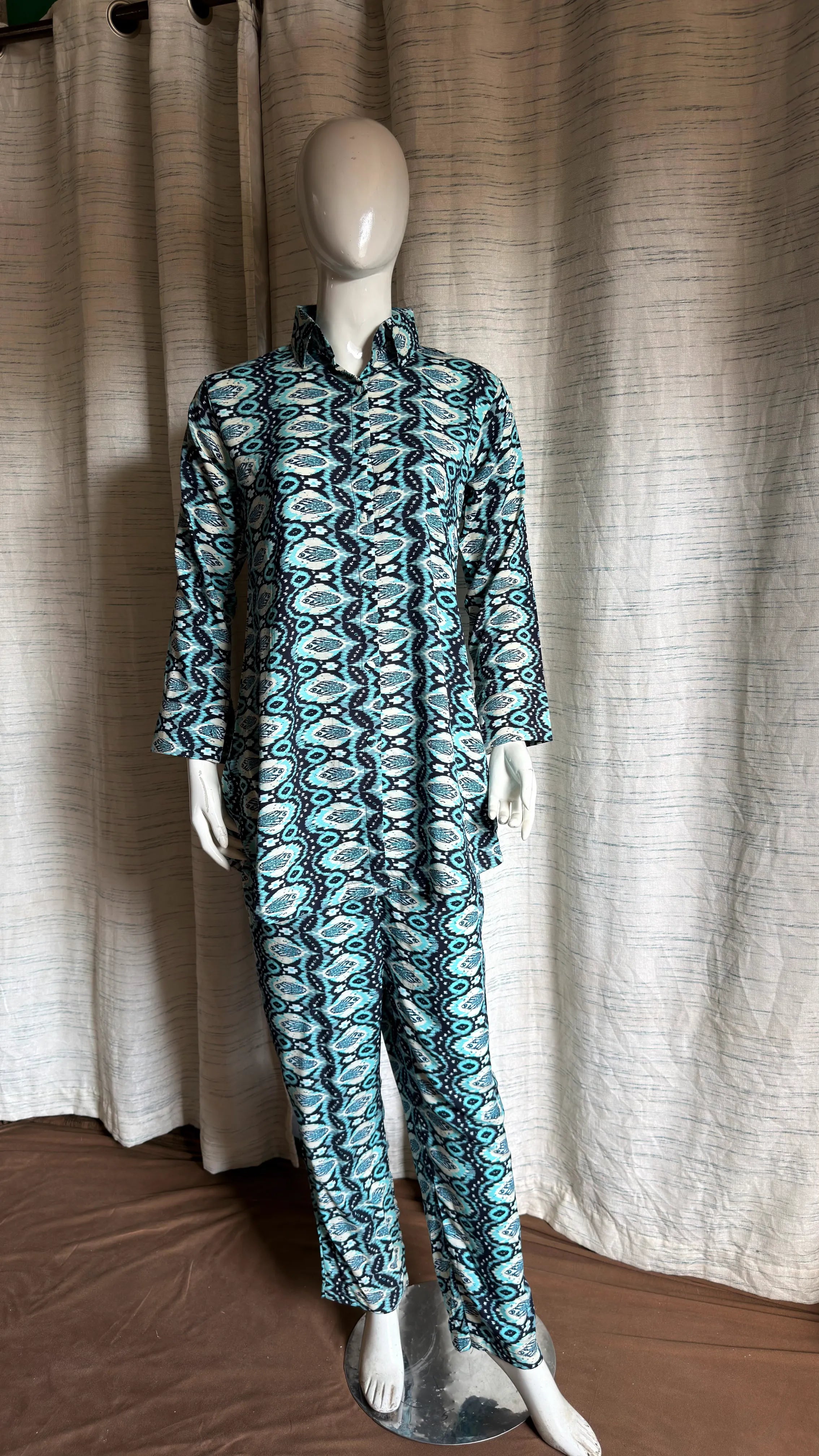 Geometric Teal Co-Ord Set