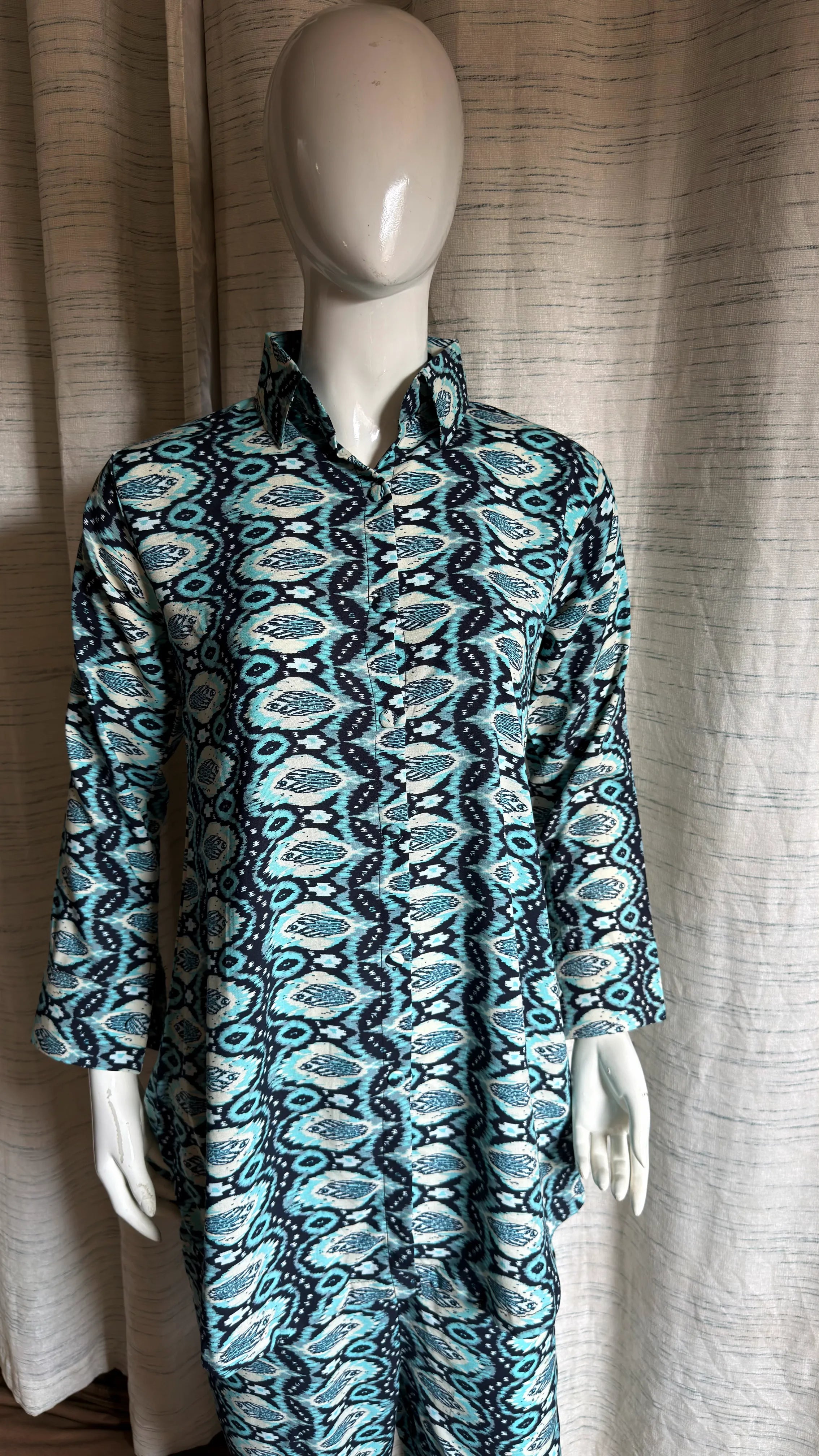 Geometric Teal Co-Ord Set