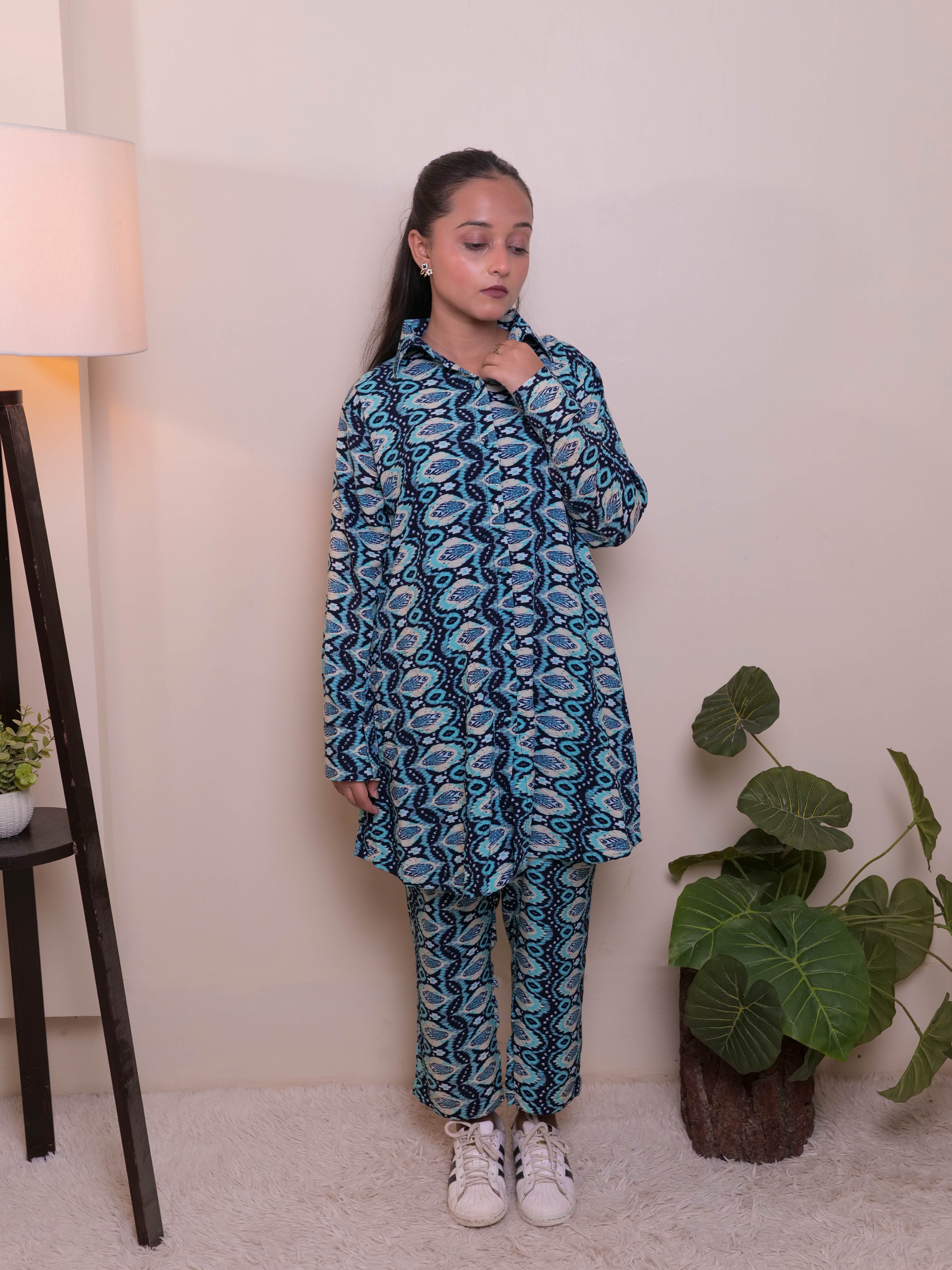 Geometric Teal Co-Ord Set